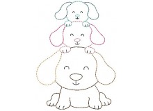 Stickmuster - Hundefamilie